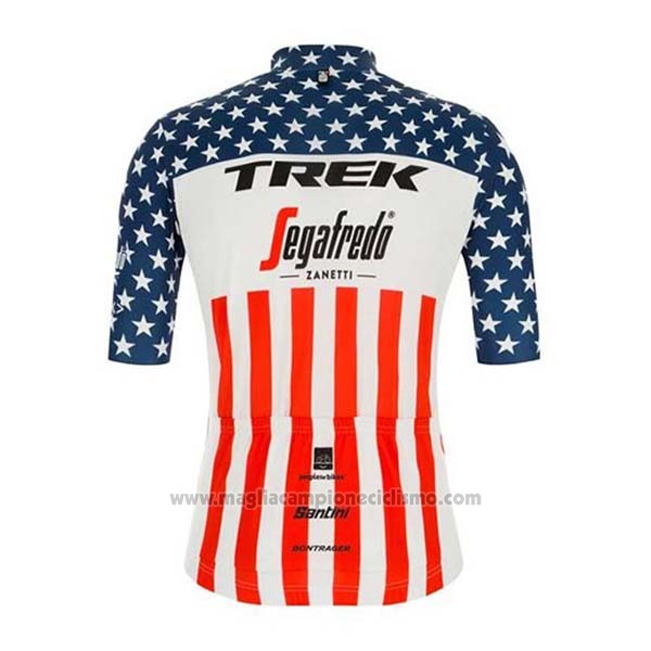 2020 Abbigliamento Ciclismo Trek Segafredo Campione Stati Uniti Manica Corta e Salopette